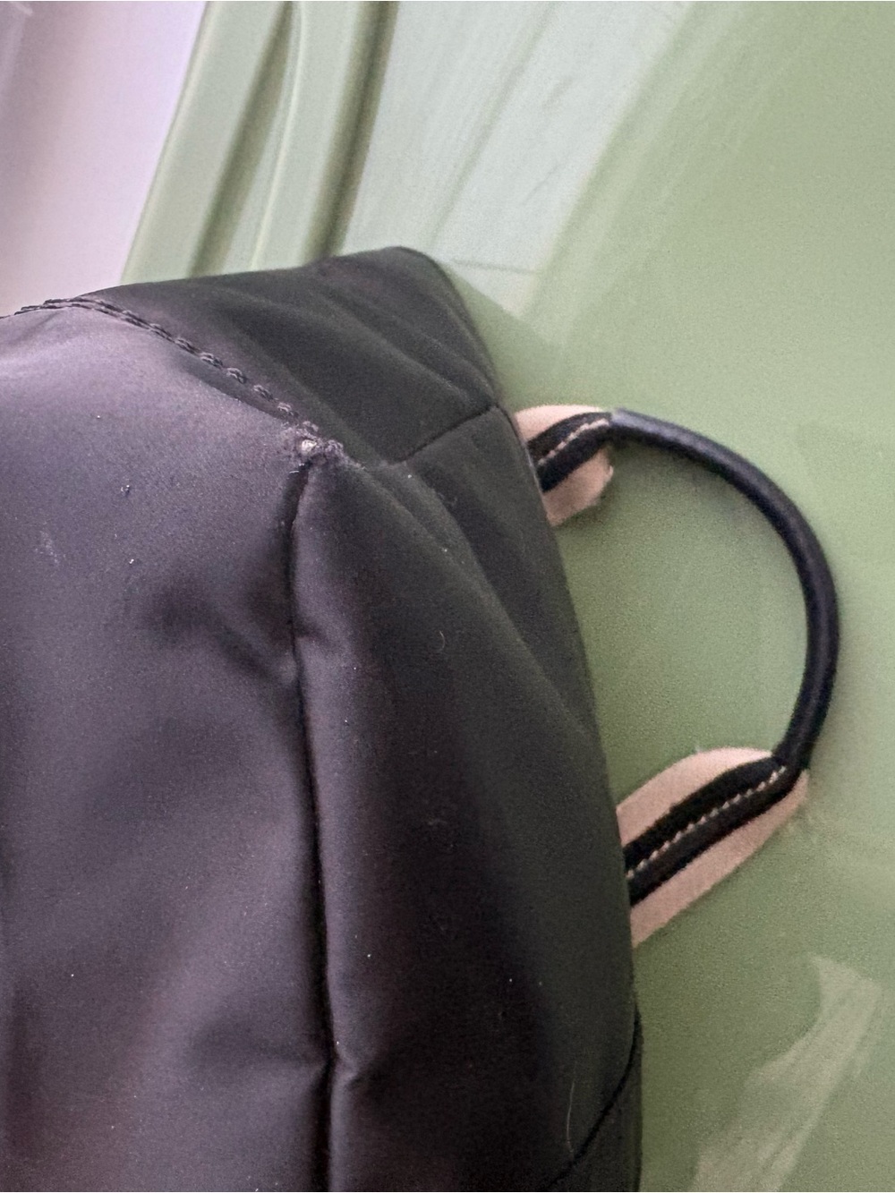 Vintage Coach Hampton Black Nylon Tote Bag M05K-130 - Teal Accents - Picture 9 of 16